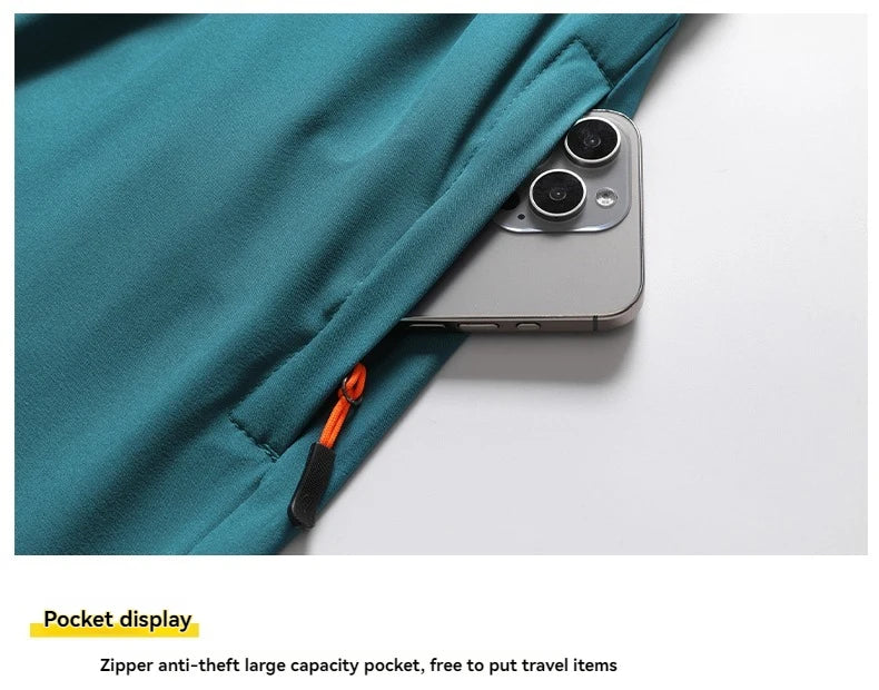 3/4 Sport Shorts Summer Men Casual Solid Ice Silk Light Sweat Absorb Quick Dry Running Fitness Outdoor Loose
