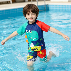 Boys Swimsuits Kids Toddler 3 to 4 5 6 7 8 9 10 11 12 Years Funny Boy Swimwear 3 Piece Short Summer Swimming Suit UV Protection