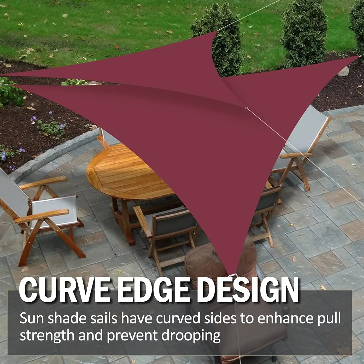 2x2x2m/3x3x3m Triangle Sun Shade Sail Pool Patio Deck Canopy Awning for Outdoor Backyard Garden Camping UV Block Sunshade Cloth