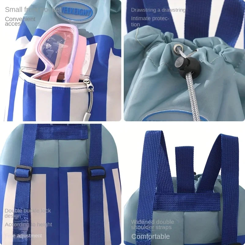 Children's Swimming Backpack, Swimming Bag, Portable Beach Backpack, Outdoor Travel Toiletries Storage