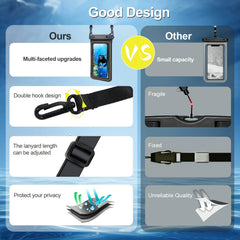 Phone Waterproof Bag - Phone Case with Tether, Essential for Beach, Swimming, Skiing, Drifting, and Surfing