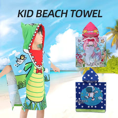 Children's Cartoon Hooded Beach Towel, Baby Bath Cape, Infant Bathrobe, Absorbent and Quick-Drying, Suitable for Bathing, Swimming Pool, Beach Vacations, All Seasons, and a Great Holiday Gift Choice