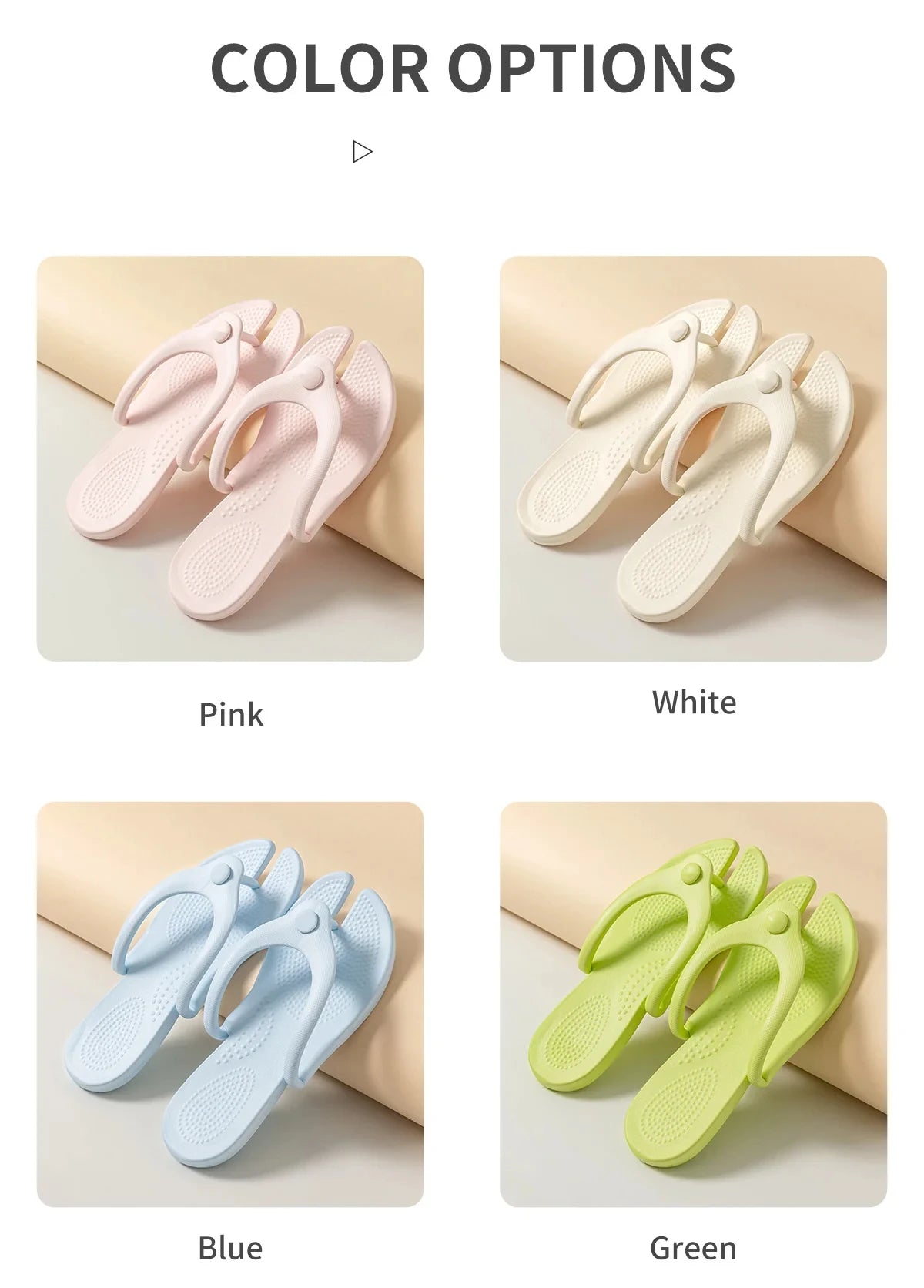 TZLDN EVA Women Flip Flops Foldable Detachable Beach Slippers Comfortable Soft Outdoor Flip Flops