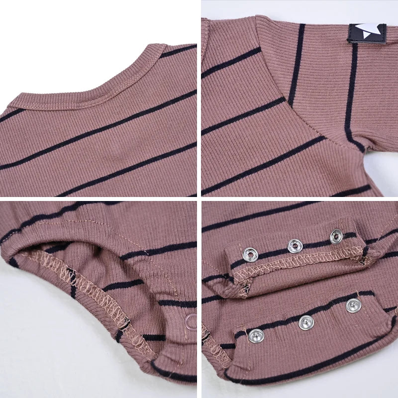AA-Velour and Striped Layered Set Kids Clothes Sibling Matching Girl Dress Boys Top Baby Romper V Neck Children Family Matching