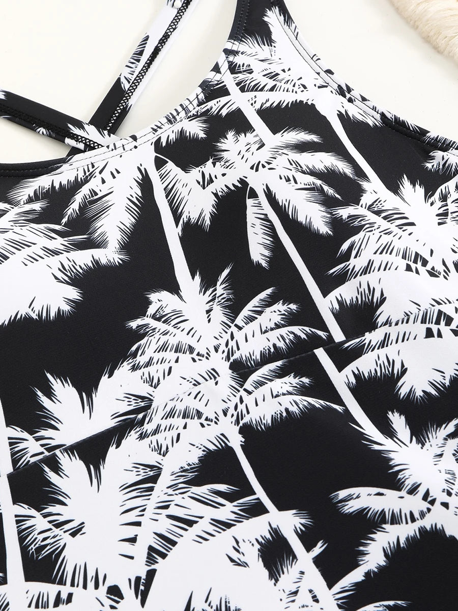 Tankini Two Piece Swimsuit Women Printed Swimwear Female Bathers Bathing Swimming Swim Suit Beach Wear XXL