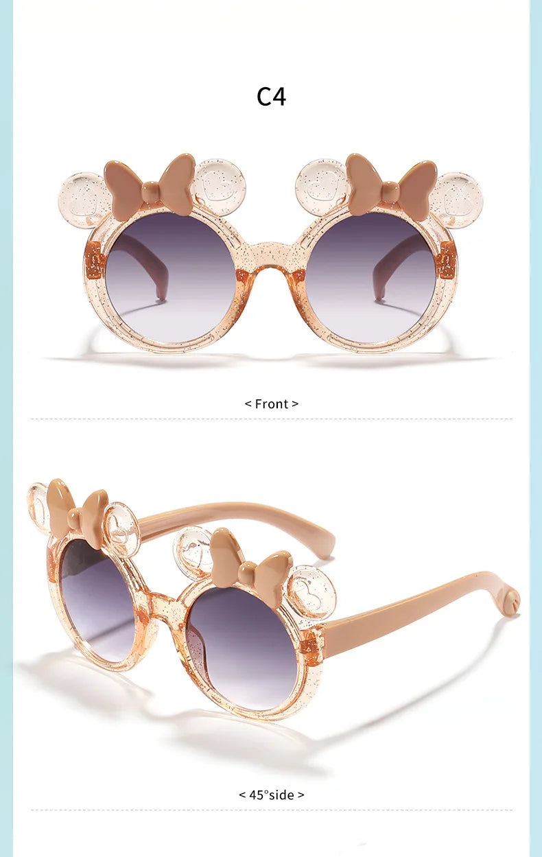 2025 Cartoon Cute Photo Concave Shaped Glasses Children's Bow Candy Colored Sunglasses For Girls, Trendy Sunglasses,
