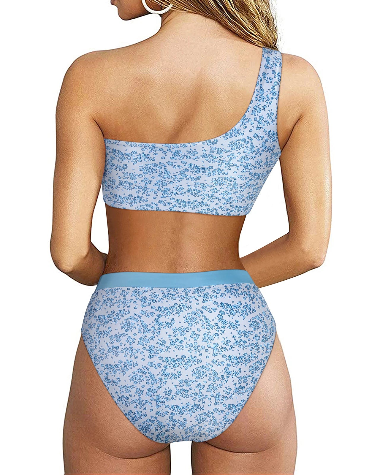 Women  2 Piece Bikini Sets Solid Color Padded High Waisted Bikini  Summer Beachwear Swimming Bathing Suits Bikini Set Femme