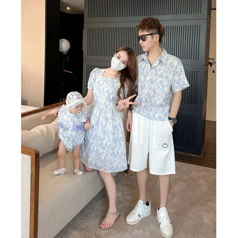 Resort Family Summer Couple Look Beach Clothes Mother and Daughter Dress Vacation Father Son Combinations Shirts Shorts Outfits