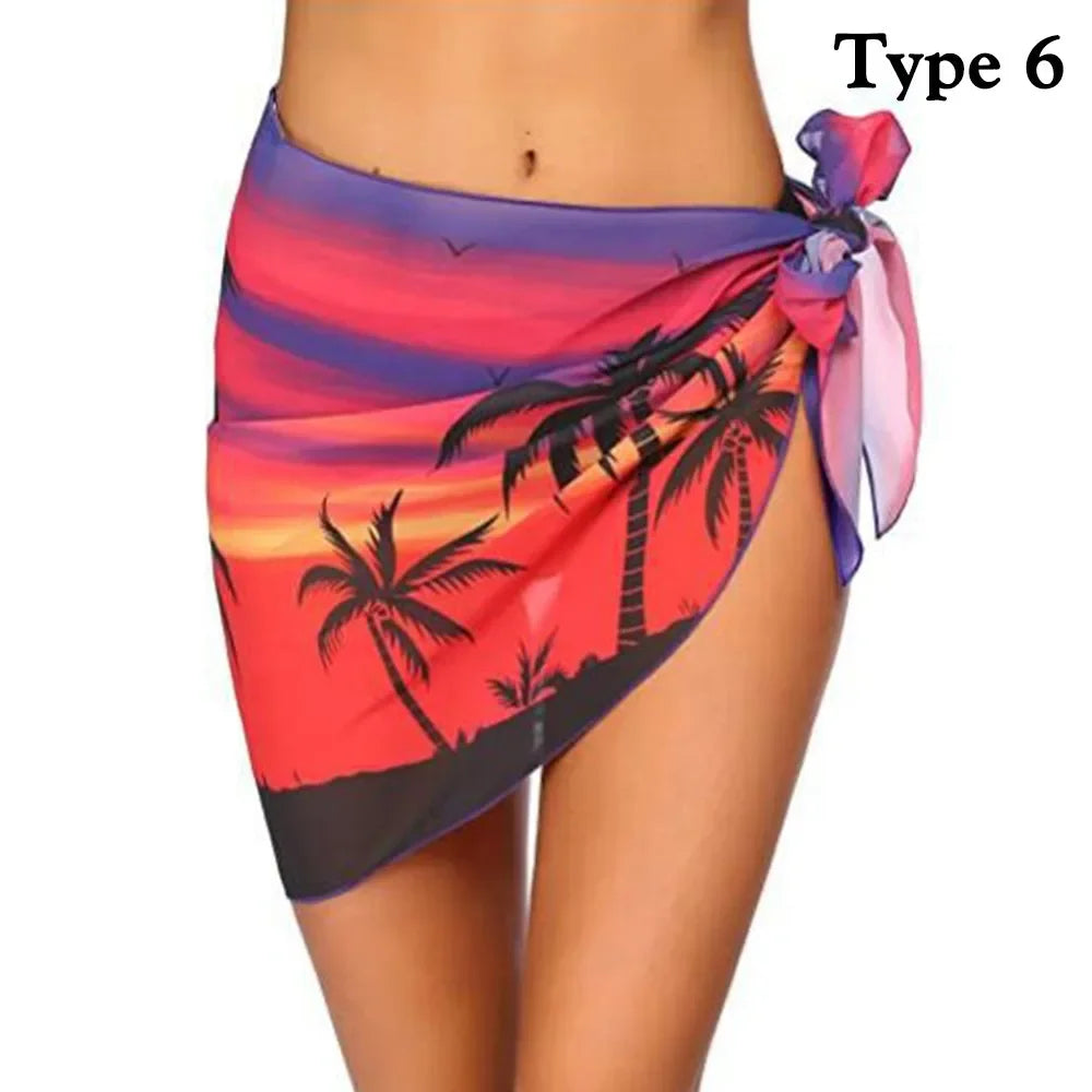 Chiffon Womens Sarongs Wrap Skirt Coverups Wrap Sheer Chiffon Swimsuit Scarf Cover Short Sarongs Beach Short Cover Beach Bikini