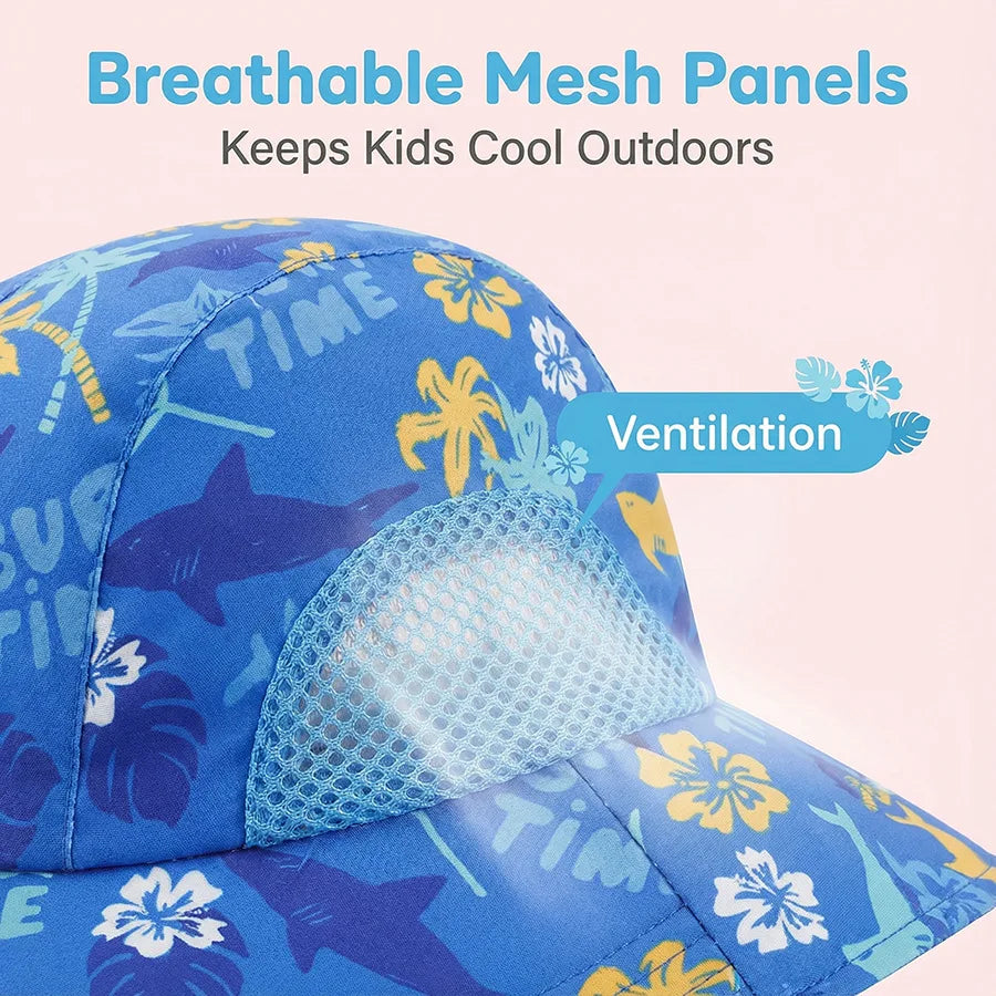 Side Net Fabric Children's Sun Hat with Side Mesh, Sun Hat for Protection From The Sun, Sunshade Shawl Hat, Original Large Brim