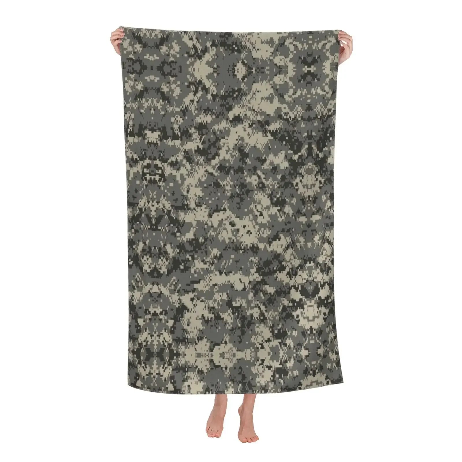 Camouflage Pattern Beach Towel Microfiber Soft Quick Dry Sand Free Towel Absorbent Large Bath Towel,Oversized Yoga Girls Boys