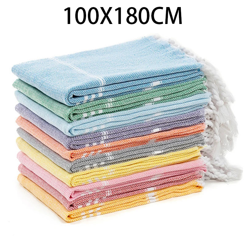 Cotton Turkish Beach Towels Extra Large Sand Free Quick Dry Clearance Swim Bath Camping  Towel Travel Blanket Adult Essentials