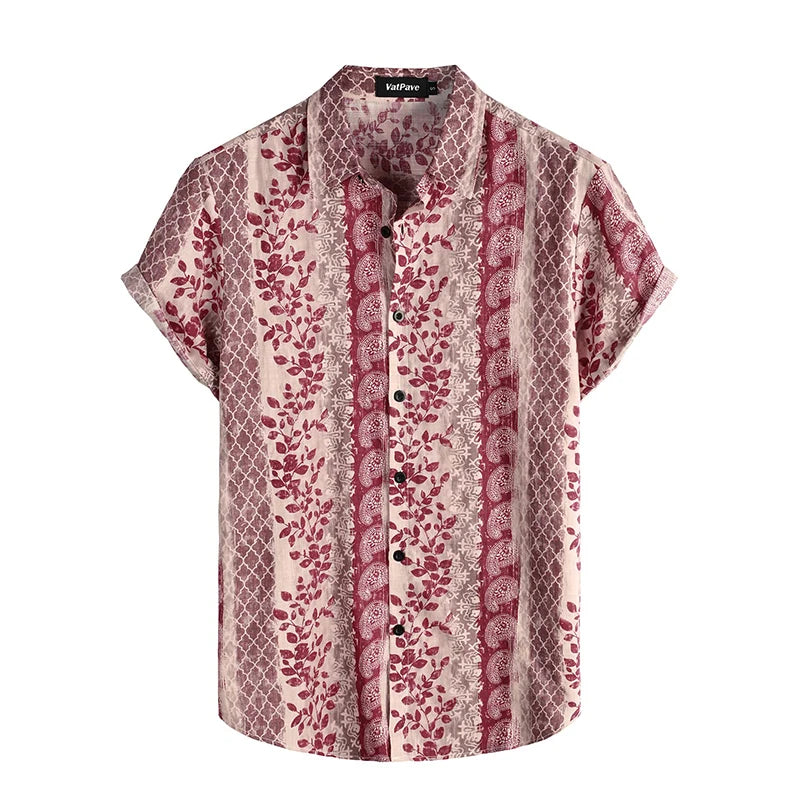 Mens Casual Hawaiian Floral Shirts 3D Full Print Short Sleeve Button Down Tropical Beach For Men Camisa Manga Masculina