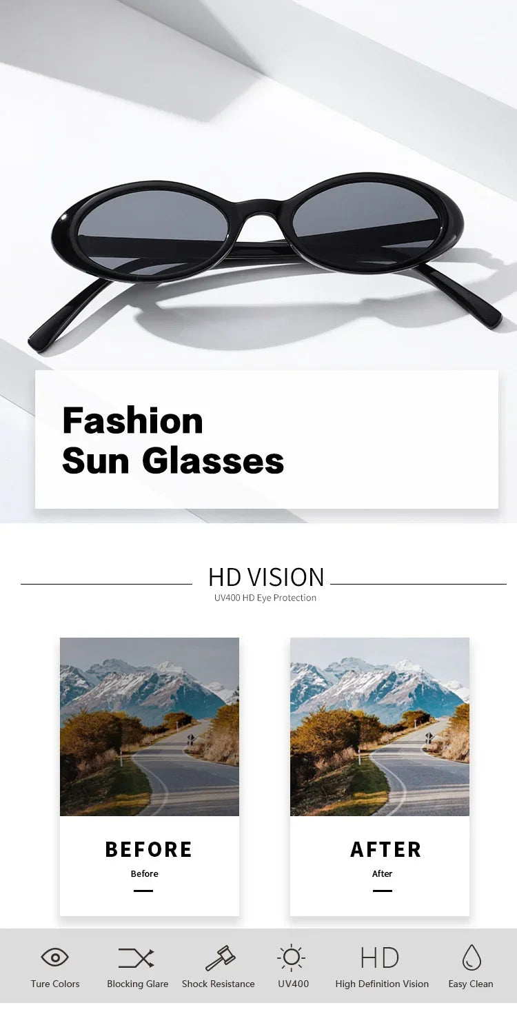 Sexy Small Oval Women's Sunglasses New Fashion Leopard Brown Hot Sun Glasses Female Retro Colorful Shade Eyeglass