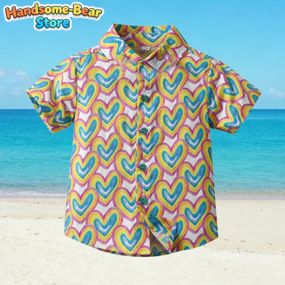 Hawaiian New Kids' Shirt Fashion Pattern 3D Print Shirt Summer Holiday Casual Harajuku t-Shirt Outdoors Simple Boys Girls Shirts