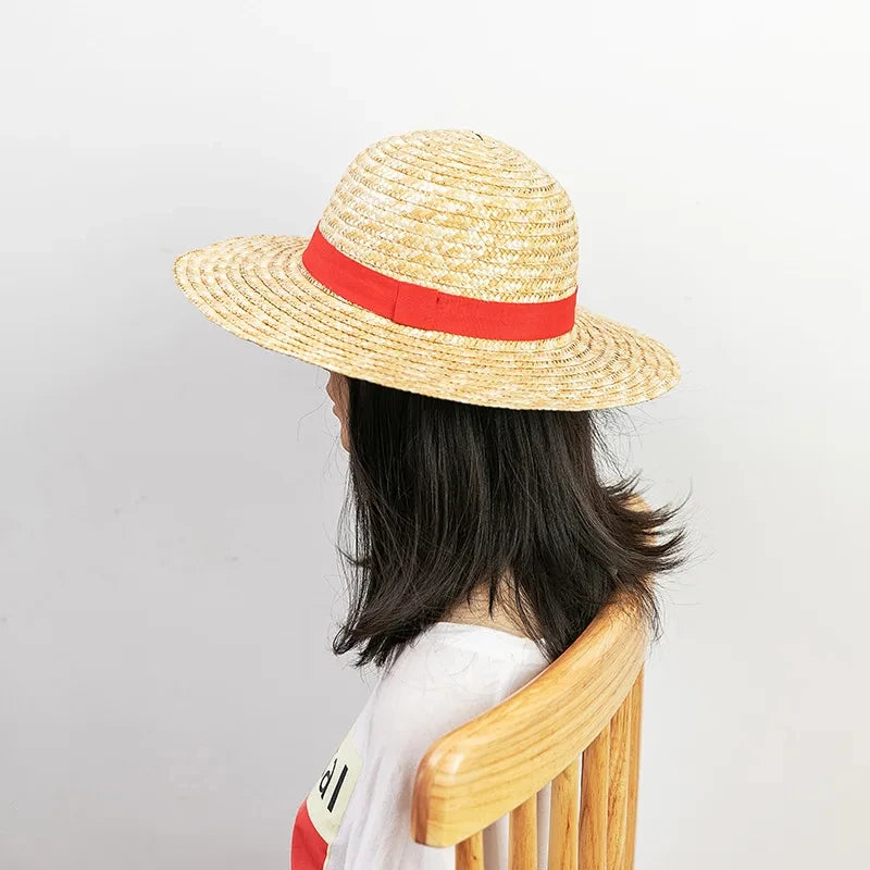 Luffy Straw Hat Anime Cosplay Prop Hat Role Play Performance Summer Beach Accessories Adult Unisex Sunshade Hat Halloween Gift