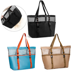 Extra Large Mesh Beach Bag with Zipper Bottom, Oversized Beach Tote Bag for Beach or Pool Trip