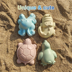 Beach Toys for Kids Sand Toys Set for Toddlers Sandbox Toys with Collapsible Bucket Shovel Rake Set Sand Molds Summer Outdoor