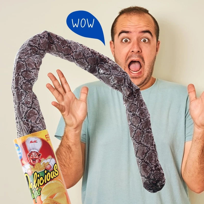 The Potato Chip Snake Can Jump Stage Magic Tricks Spring Snake Toy April Fool Day Halloween Party Jokes in A Can Gag Gift Prank