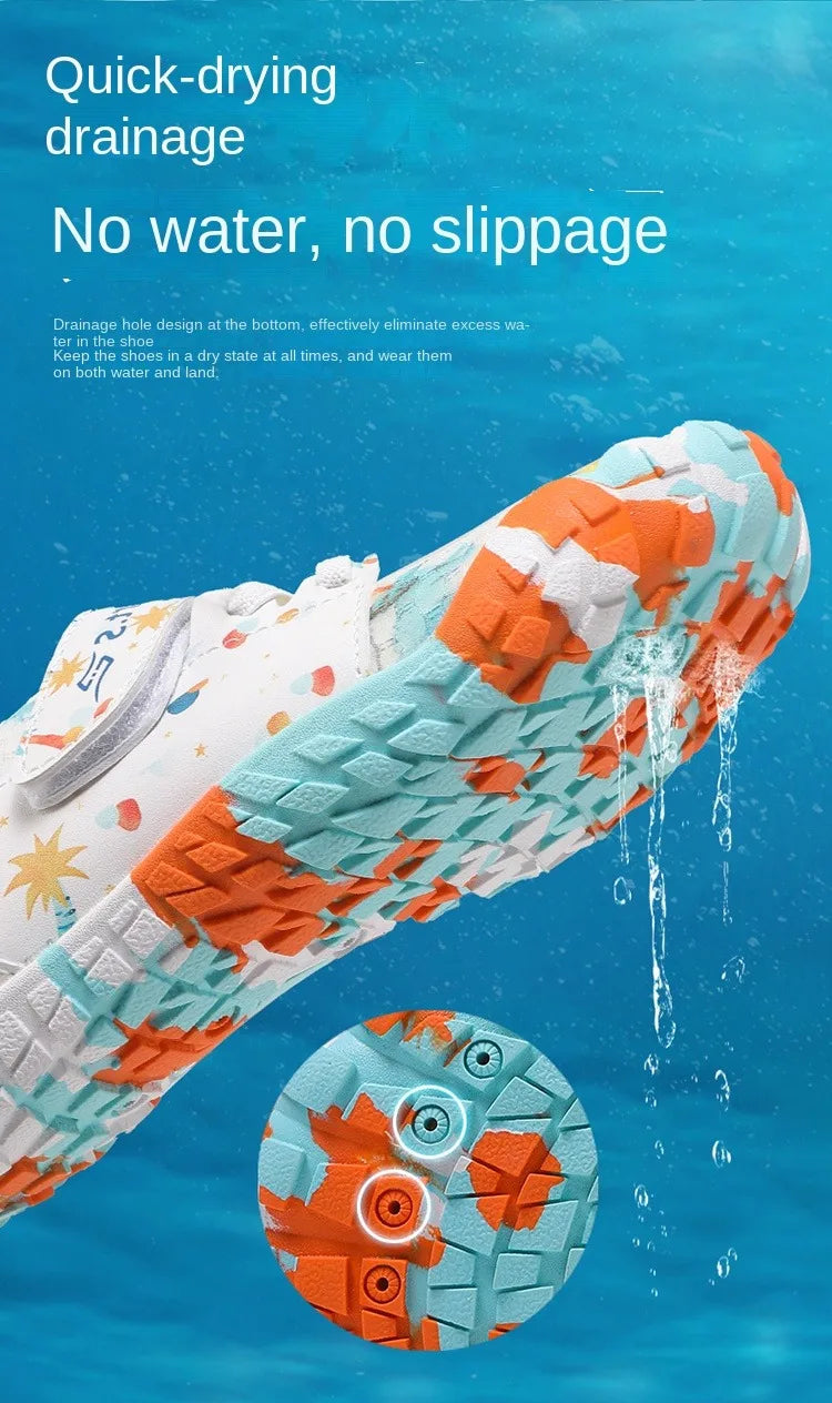 Children's Anti-cut Anti-slip Wear-resistant Rubber-soled Wading Shoes Beach Sandals Quick-drying Pool Shoes Outdoor Water Playi