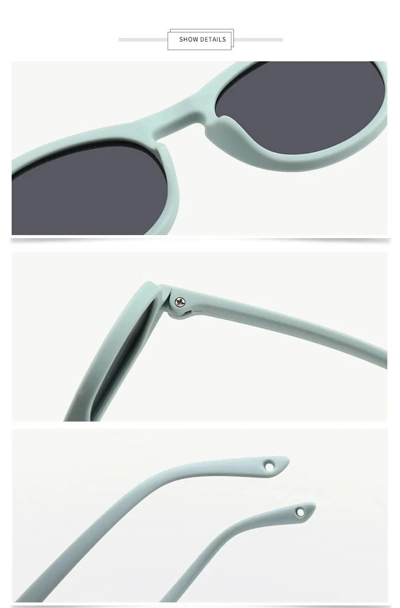 Fashion Baby's First Sunglasses with Strap Round Flexible UV400 Polarized Infant Sunglasses for Ages 0-3 Years