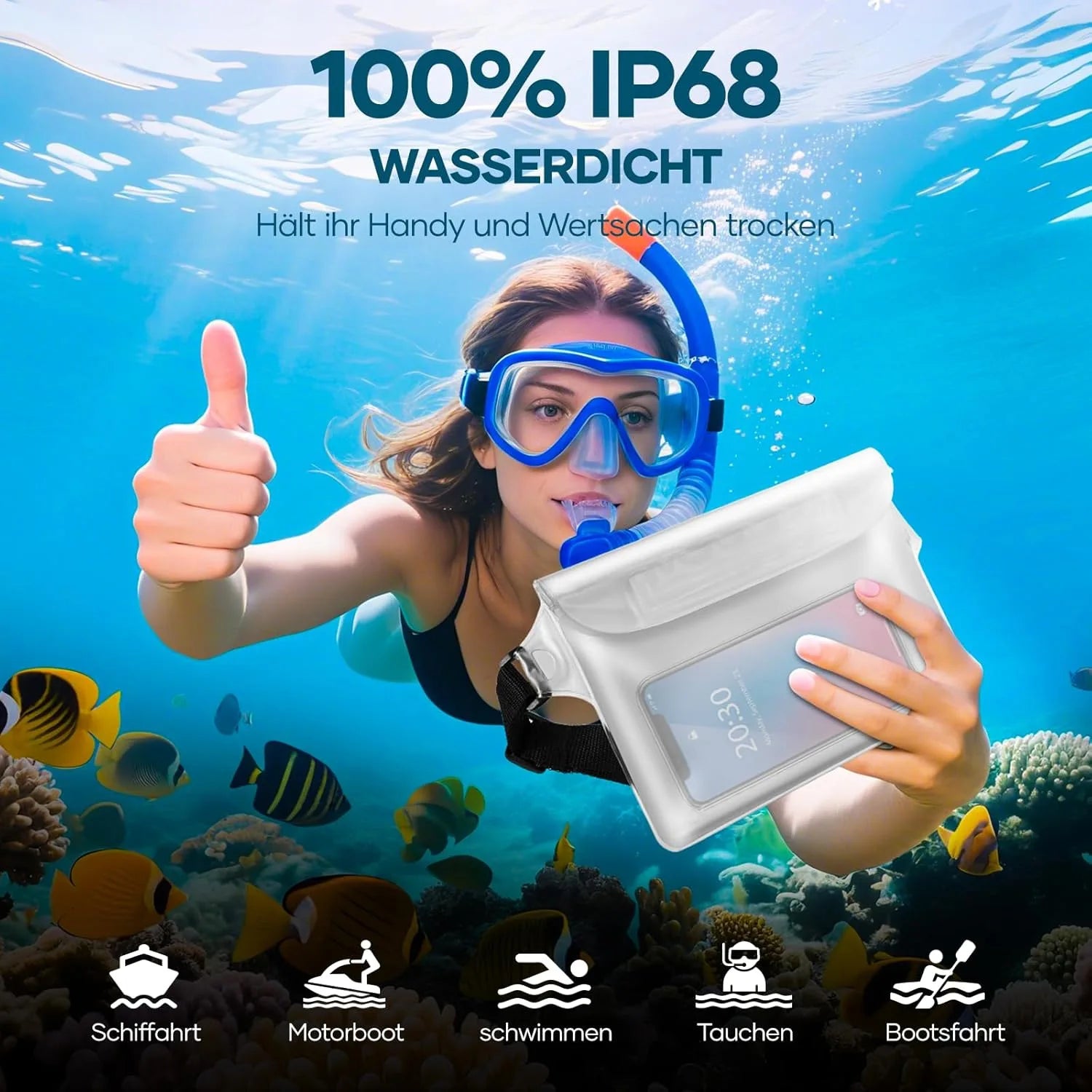 HAISSKY 1pcs Mobile Phone Waterproof Pouch For iPhone 17 16 15 14 Pro Max Air Plus Outdoor Swimming Drift Diving Waist Pack