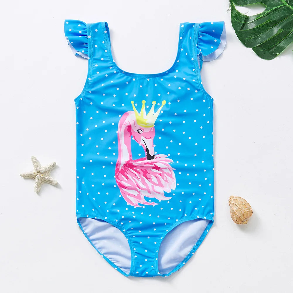 Girls Swimsuit One-Piece Mermaid Fish Scale Unicorn Children's Swimwear Girls Beachwear 2 3 4 5 6 7 8 Years