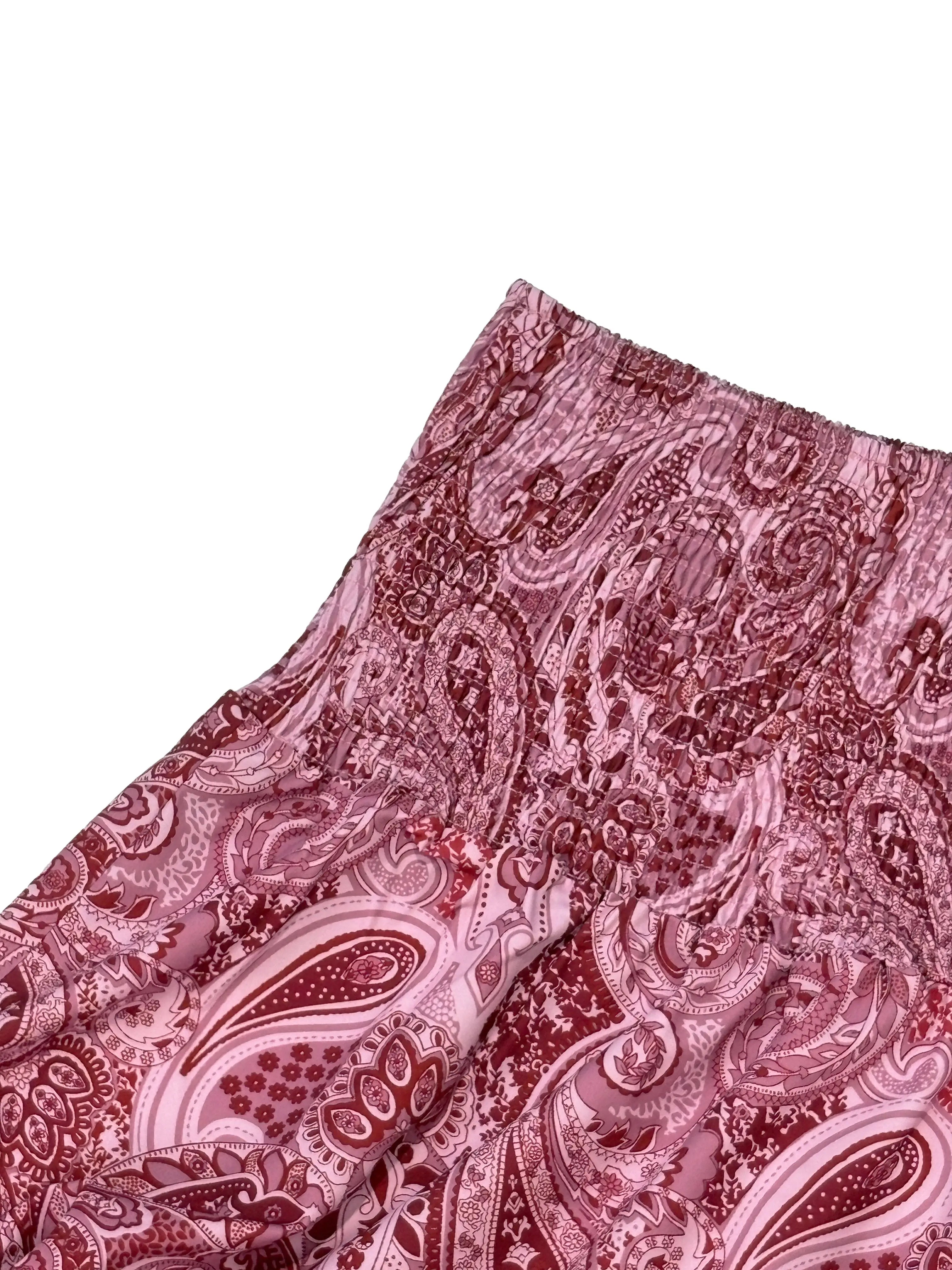 Vacation Style Stretchy Waist Long Maxi Skirt - Flowy Beach Skirt with Elastic Waistband