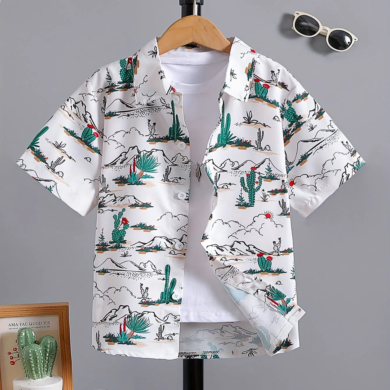 Boy's Hawaii Shirt Children's Clothing Casual T-Shirt for a Boy Short Sleeve Button Baby Summer Clothes Children's T-Shirt Girls