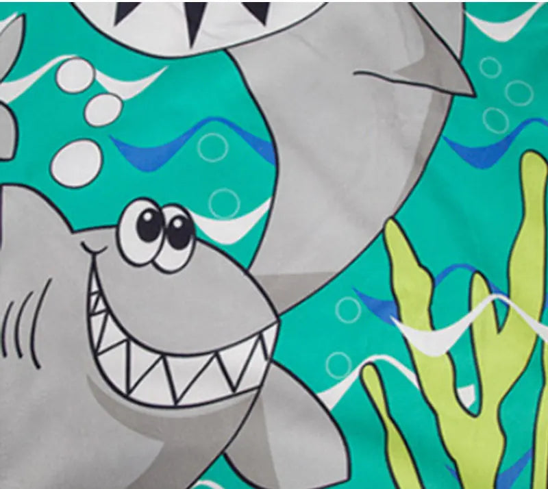 Baby Cartoon Printing Bathrobe Girls Unicorn Beach Towel Boy Shark Dinosaur Bath Towel Kids Hooded Cape Towel Children Bath Item