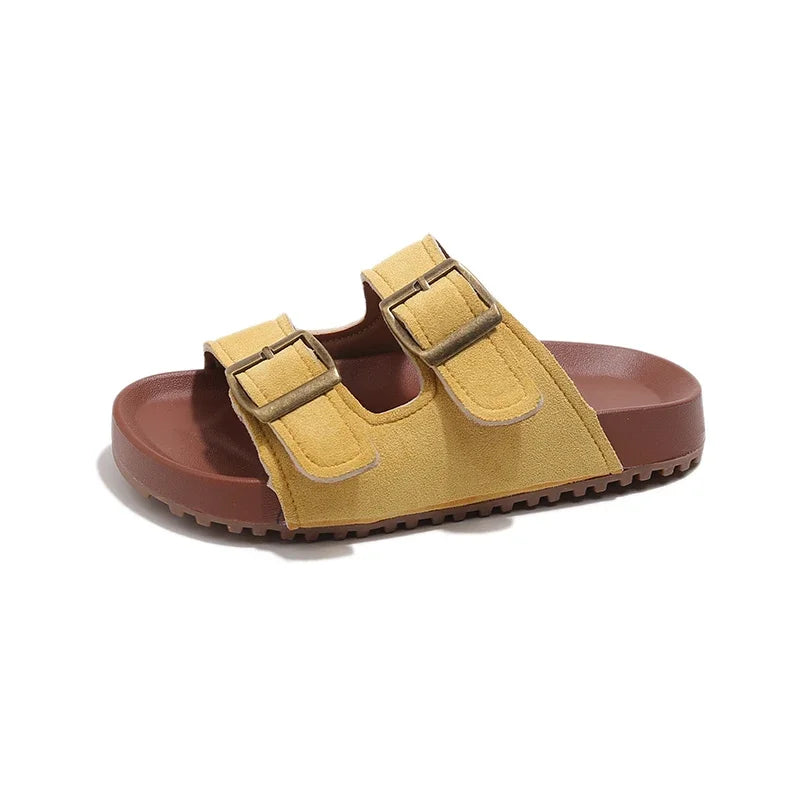 New Trend Girls Open-toe Slippers Summer Children's Causal Slip-on Shoes Fashion Kids Simple Boys Beach Flat Slippers Non-slip