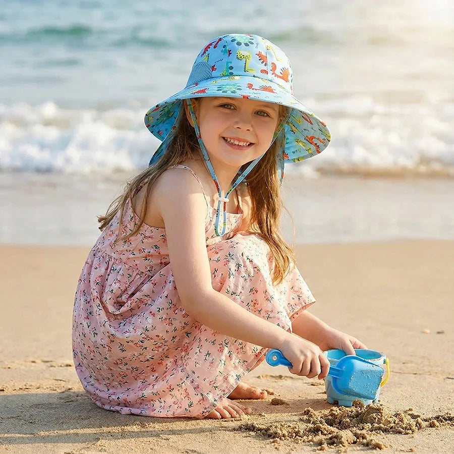 Side Net Fabric Children's Sun Hat with Side Mesh, Sun Hat for Protection From The Sun, Sunshade Shawl Hat, Original Large Brim