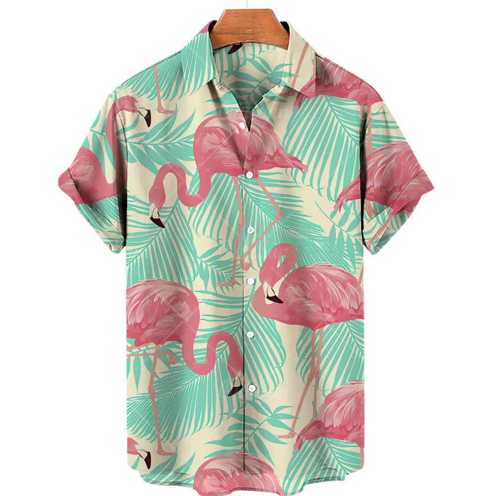 Men's Casual 3D Printed Summer Clothing, Hawaiian Short-Sleeved High-Quality Three-Dimensional Shirt