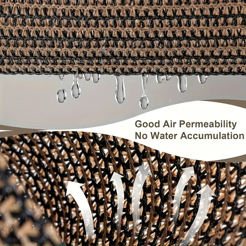 Durable Brown UV Protection Canopy - Outdoor Sun Shade Net - Multiple Sizes Available for Travel, Picnics, and Pools