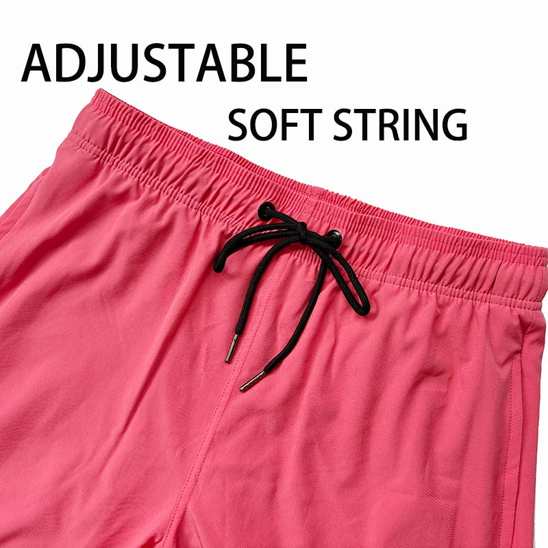 ESCATCH 2026 Latest Mens Shorts Breathable Long Lining Quick-Dry Sports Swim Traje De Baño Hombre Zipper Pockets Beach Shorts