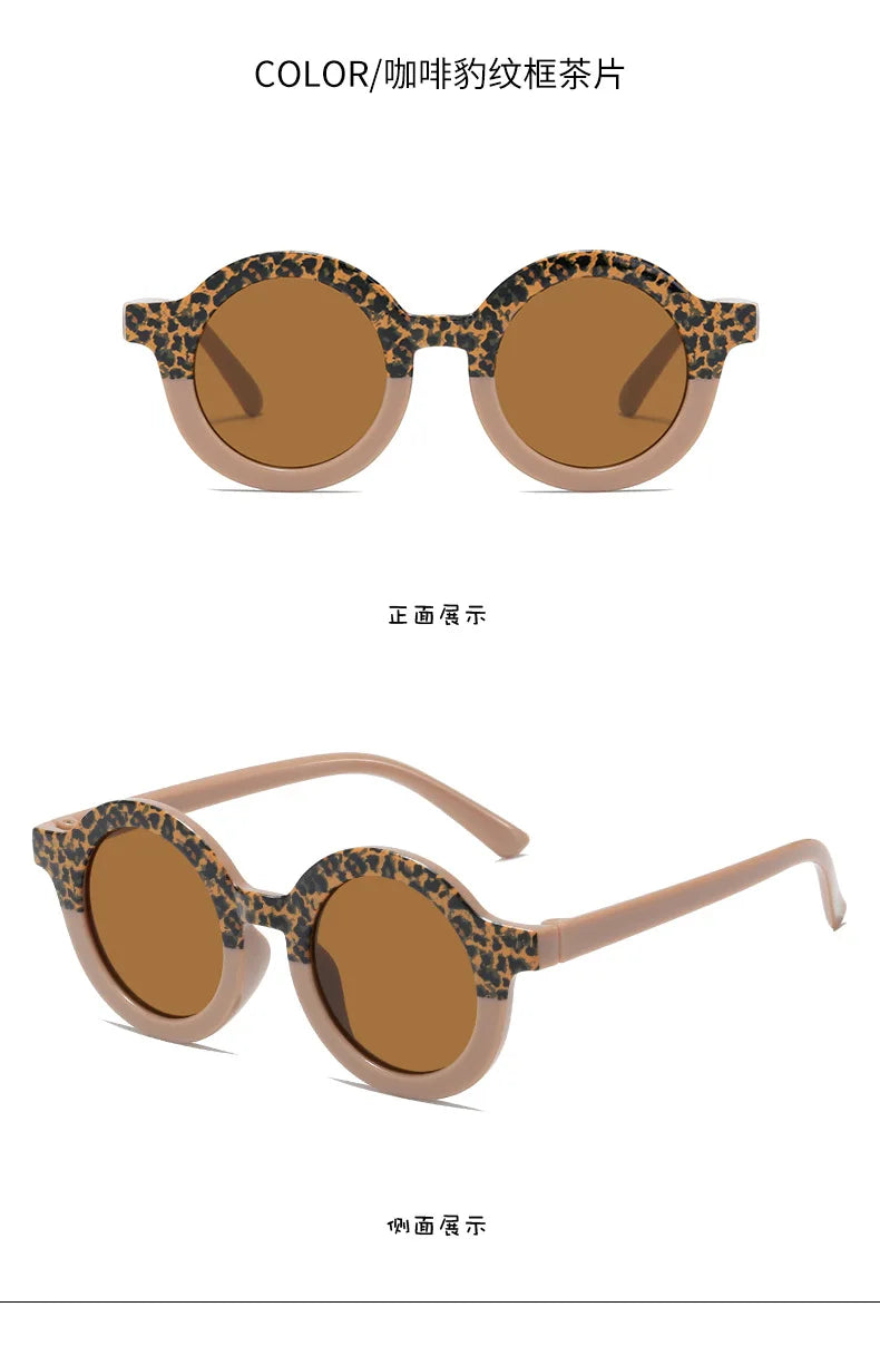 New Children's Sunglasses Korean Edition Girls' Round Frame Sunglasses Personalized Baby Sunscreen Sunglasses Fashion Versatile