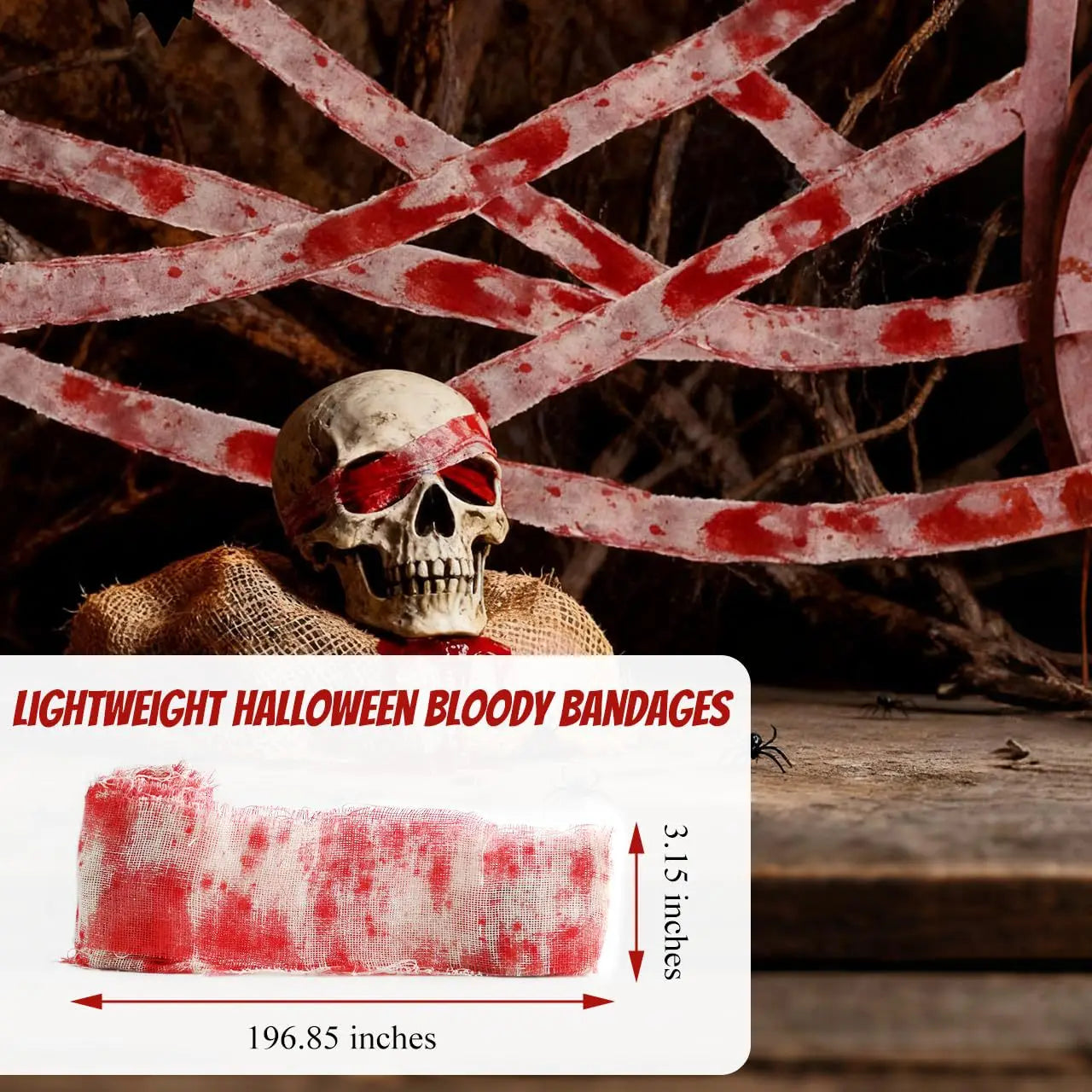 Halloween Bloody Bandage Cloth Artificial Blood Halloween Decor Scary Prop for Terror Party Cosplay Haunted House DIY Supply