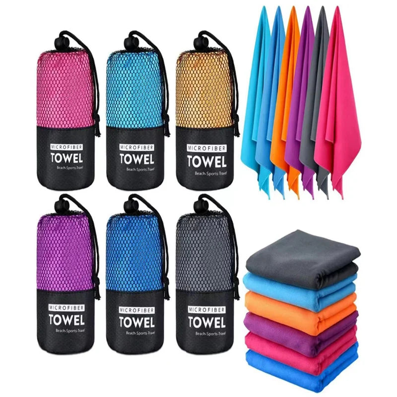 40x80/80x160CM Quick Drying Sports Towel Blue Gray Green Orange Swimming Gym Fitness Camping Running Beach Towel
