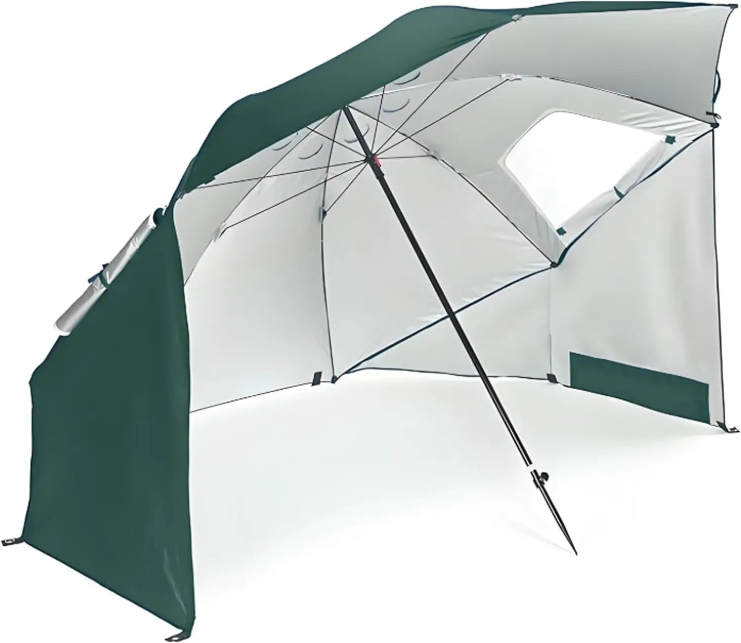Windproof Beach Umbrella UPF 50+ With Sand Anchor & Tilt Portable Foldable Sunshade For Patio Garden Pool Backyard Lawn Outdoor