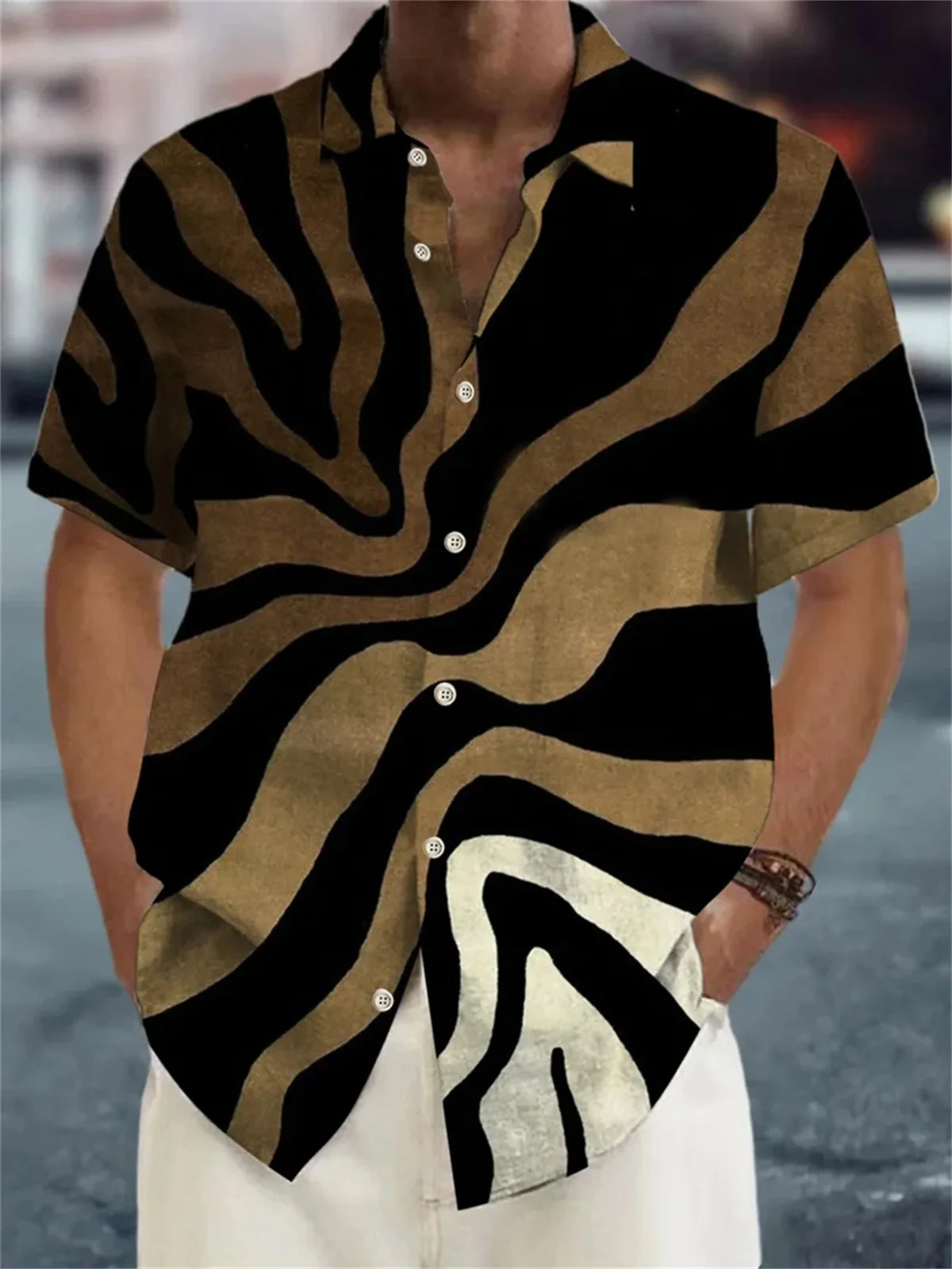 Men's Shirt 2024 Flower Pattern Short Sleeve Polo Neck Shirt Summer New Comfortable Fabric Hawaiian Shirt Plus Size XS-5XL