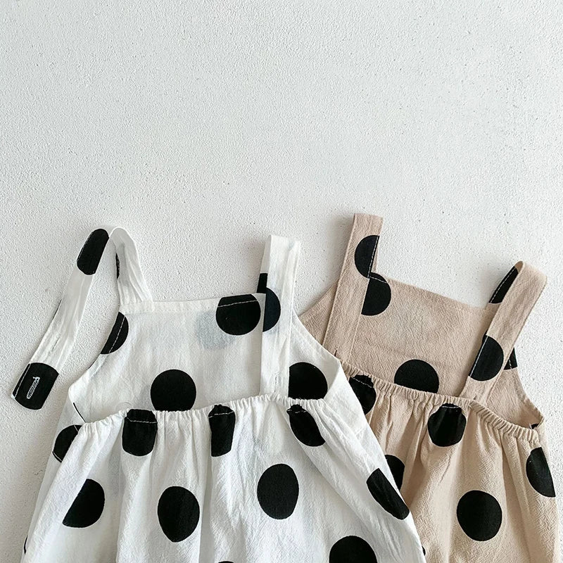 MILANCEL Summer Baby Rompers Toddler Dot Overalls Infant Girls Clothes With Hat Boys Jumpsuit