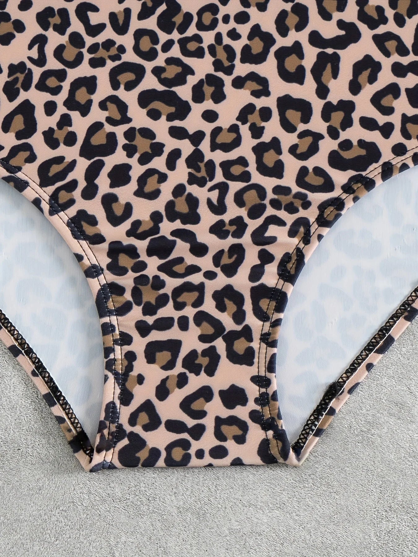 Girls' Off-Shoulder Ruffled One-Piece Swimsuit Children's Leopard Print Pool Beachwear