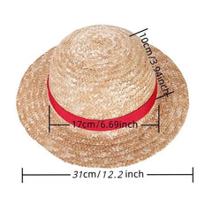 Luffy Straw Hat Anime Cosplay Prop Hat Role Play Performance Summer Beach Accessories Adult Unisex Sunshade Hat Halloween Gift