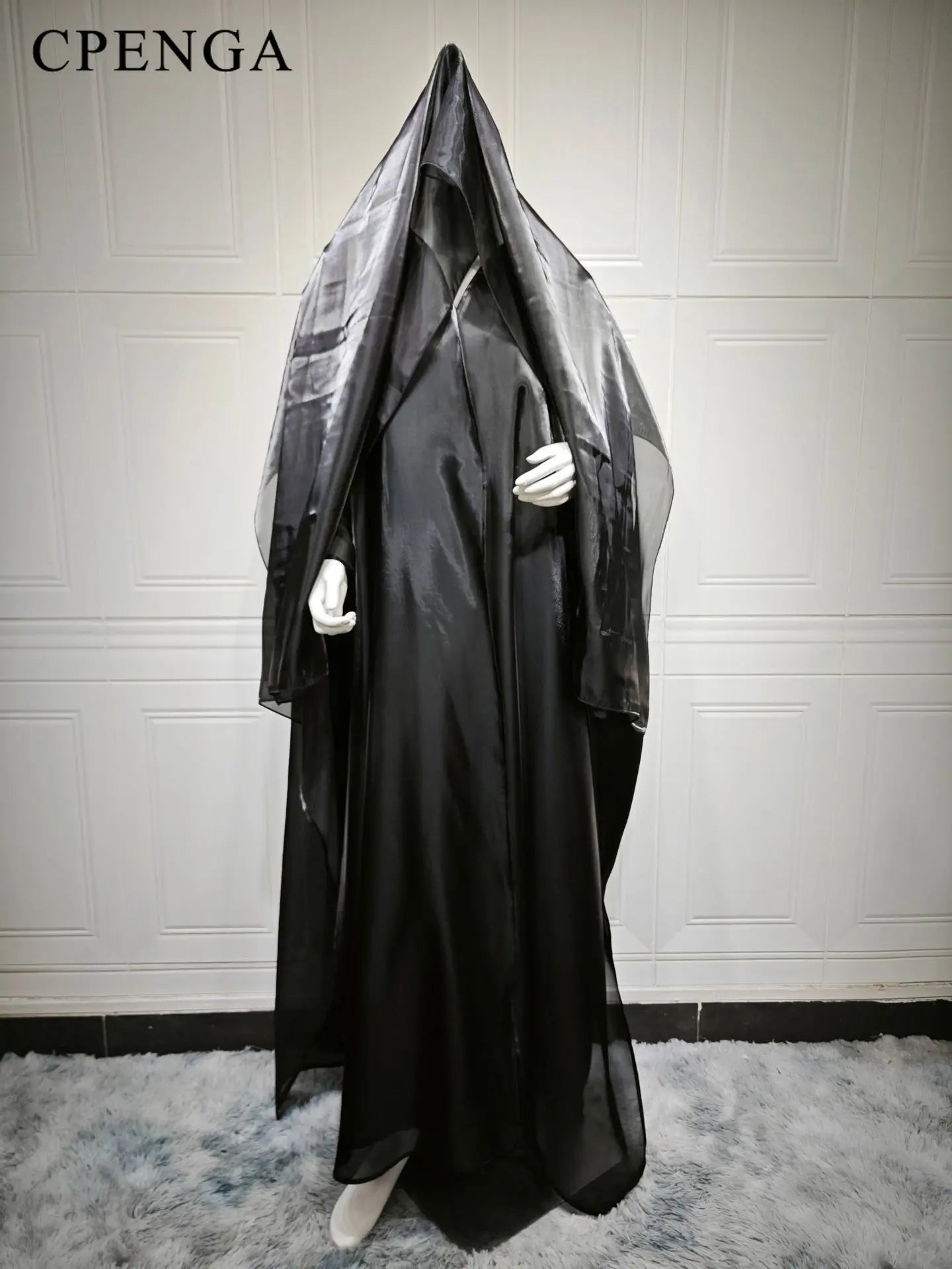 Elegant Arabic Satin Abaya Dress with Hijab Eid Muslim Women Modest Cardigan Islamic Vacation Outfit New in Turkey Kaftan Robe