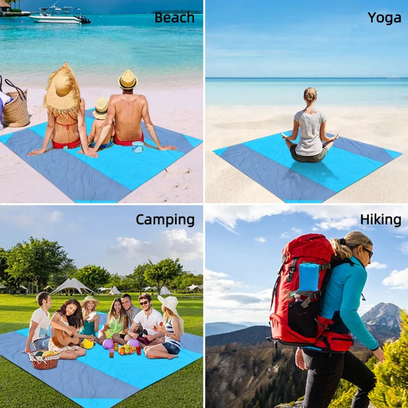 Waterproof Beach Mat Extra Large Outdoor Camping Mat Blanket Folding Sand Free Pocket Mattress Portable Lightweight Picnic Mats