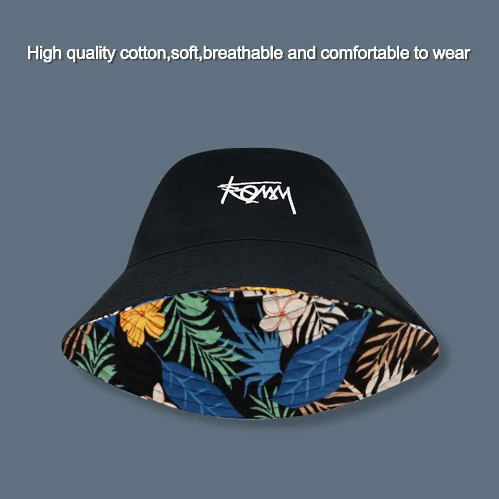 Men Women Summer Basin Cap Hip Hop Hat Double-sided Bucket Hat Graffiti Fishing Fisherman Hat Pattern Packable Sun Protection