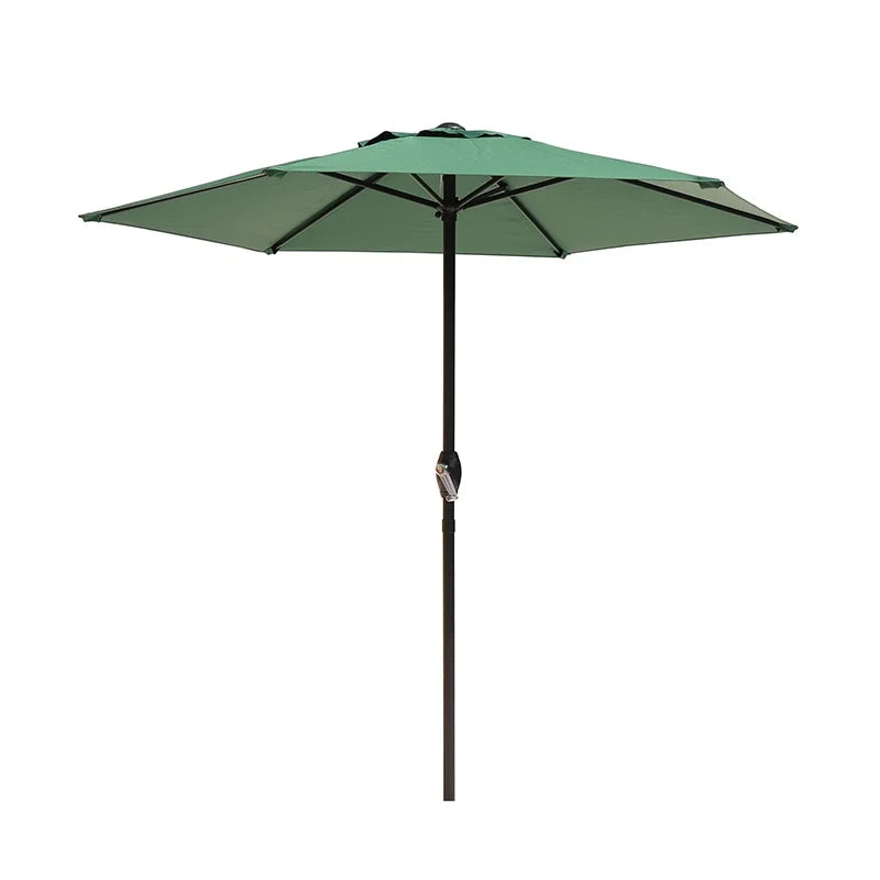 Large 2M Outdoor Sunshade Umbrella with Hand Crank Straight Center Pole for Garden Beach Camping and Advertising Stall UV Block