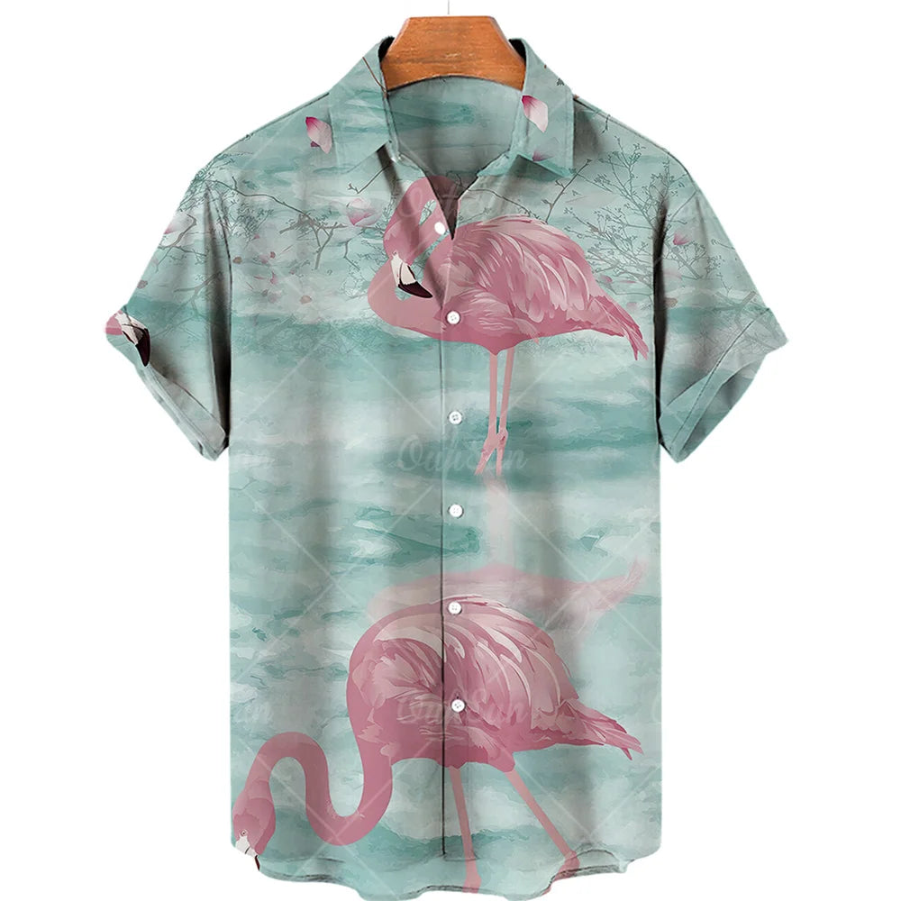 Men's Casual 3D Printed Summer Clothing, Hawaiian Short-Sleeved High-Quality Three-Dimensional Shirt