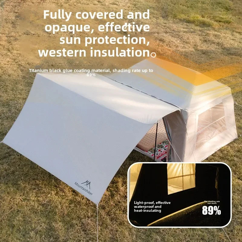 MOUNTAINHIKER 3-5 Person Portable Camping Tent Waterproof Family Beach Tent Quick Opening, Anti-UV Hand Air Pump Inflatable Tent