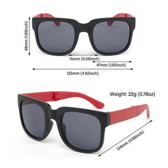 Kids Sunglasses for Toddler Boys and Girls Foldable Sunglasses Children Eyewear Square Frame Travel Goggle UV 400 Shades Eyewear
